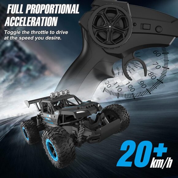 Rc Car,1:14 Scale Hobby Rc Truck for Kids,2.4G Off-Road Remote Control Monster T - Picture 3 of 5